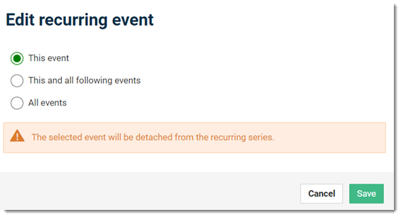 Edit Recurring Event