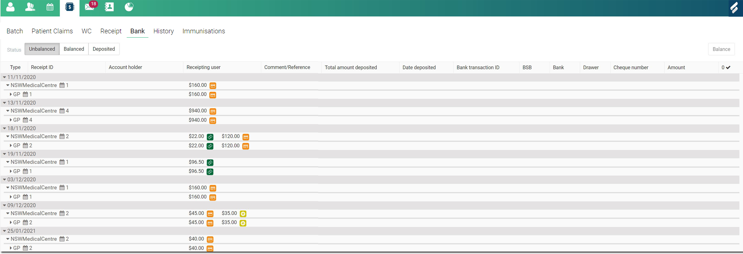 Example Bank panel content