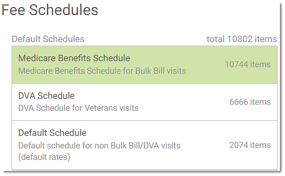 Default Schedules