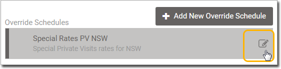 Edit Override Schedules