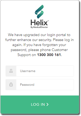 Helix login window