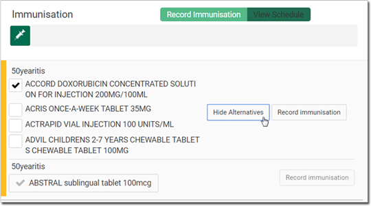 Example Alternative Vaccines