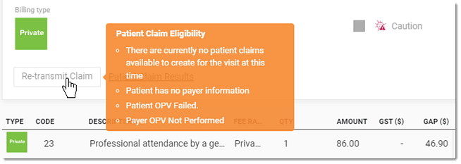 Patient Claim eligibility