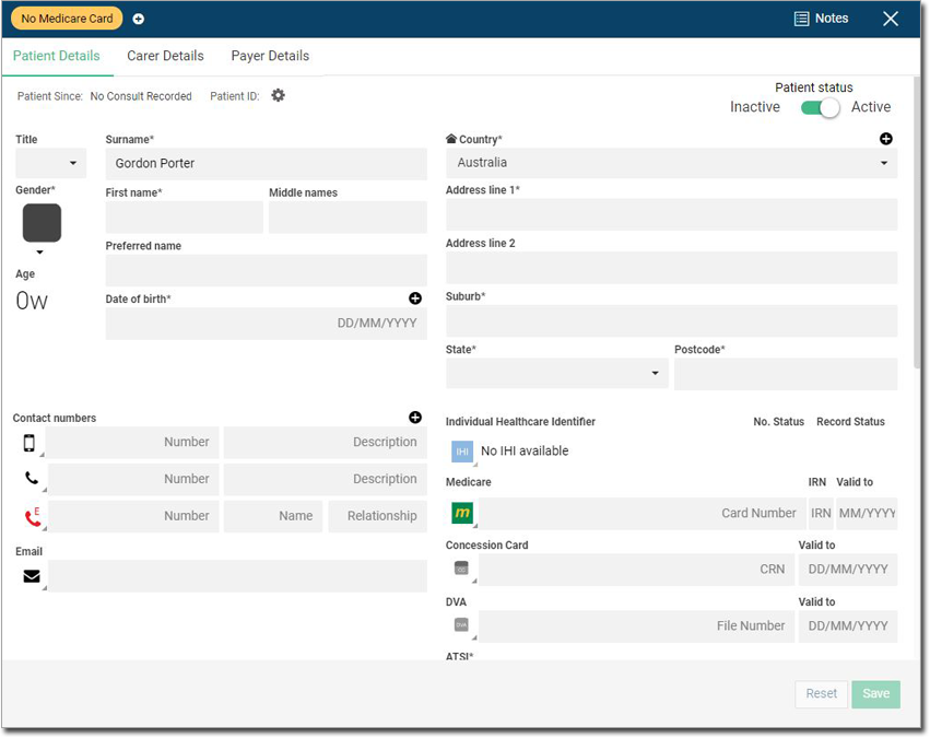 Patient Details Panel