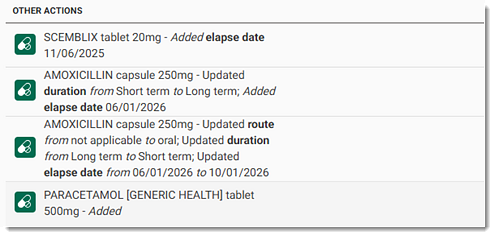 Record new medications in Consult actions