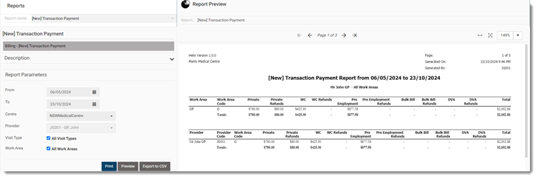 Report Preview Example