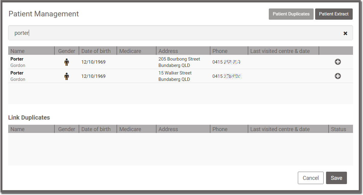 Example Potential Duplicate Records