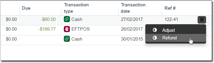 Edit Transaction Refund