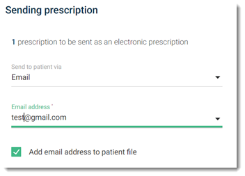 Example Send ePrescription via email